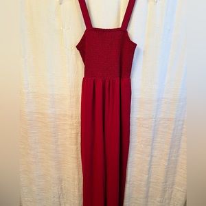 Red Wide Leg Jumpsuit